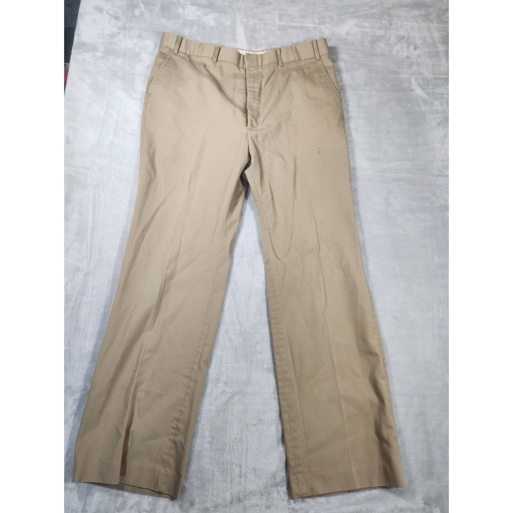 Lands End Khaki Chino 100% Cotton Classic Traditional Fit Pants Size 38x30